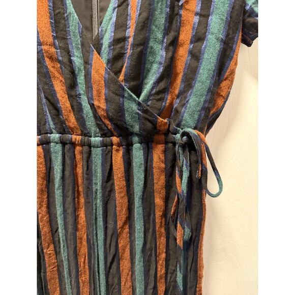 Madewell Stripe Short Sleeve Wrap Wool Blend Jumpsuit Size 0 - Picture 3 of 8